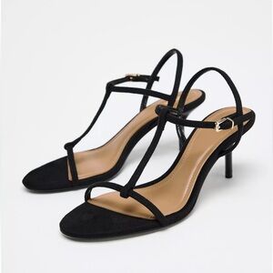 Zara Elegant Black Strappy Heels